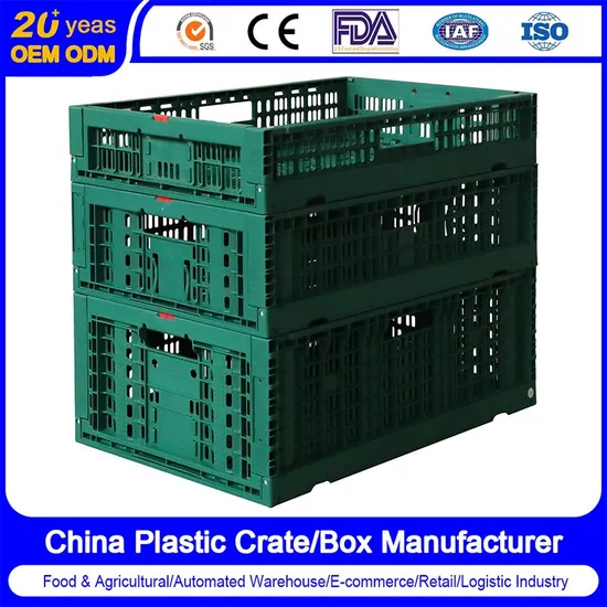 400*300*260mm Seafood Moving Tote Heavy Duty Plastic Turnover HDPE Nestable Security Keep Crate/Box with Hinging Lockable Lid