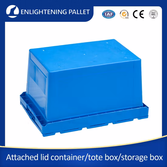 뚜껑이 달린 플라스틱 PP 네스터블 이동 상자 회전율 상자